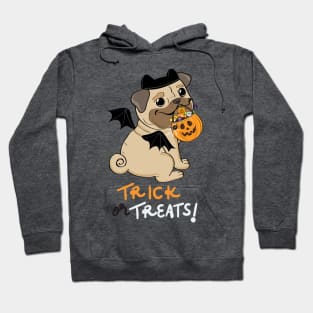 Halloween cartoon pug with candies Hoodie